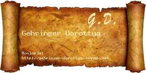 Gehringer Dorottya névjegykártya